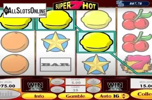 Win screen. Super 7 Hot from AlteaGaming