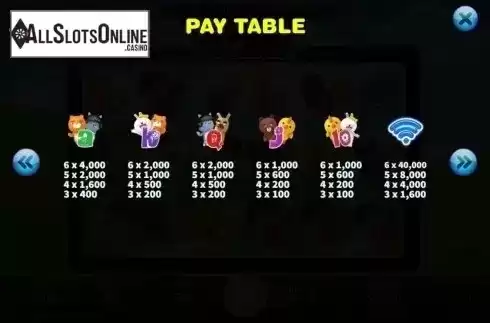 Paytable. SNS Friends from KA Gaming