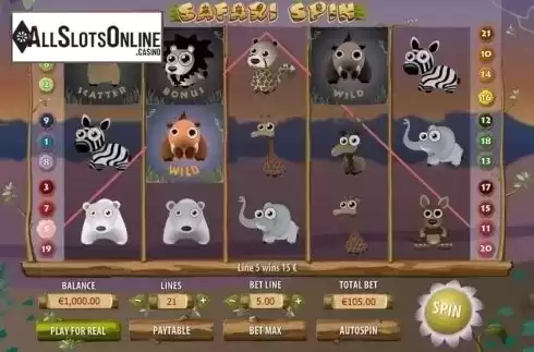 Win Screen. Safari Spin from GameScale
