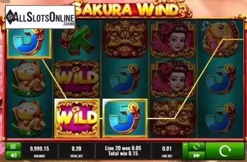 Wild Win screen. Sakura Wind from Platipus