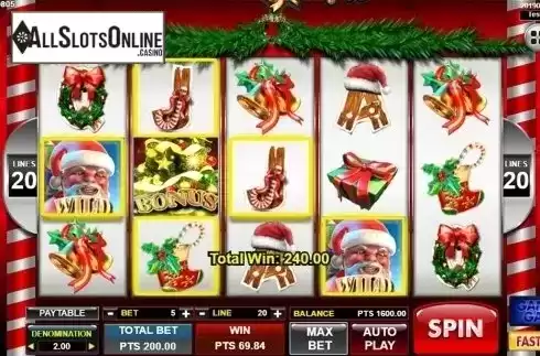 Win screen. Santa Gifts from Spadegaming