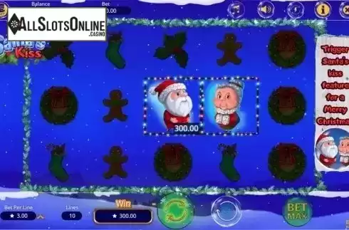 Win Screen . Santa's Kiss from Booming Games