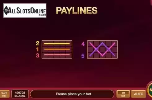 Paylines screen. Searing Hot from InBet Games