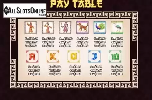 Paytable 2. Shadow Play from KA Gaming
