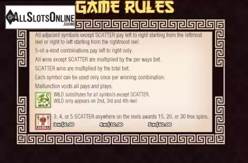Game rules. Shadow Play from KA Gaming