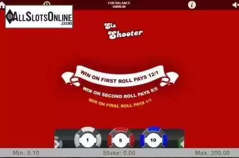 Game Screen 1. Six Shooter from 1X2gaming