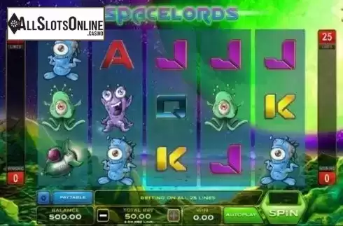 Reel Screen. Space Lords from Xplosive Slots Group