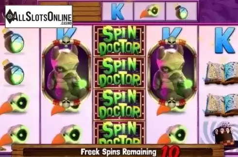 Free Spins Screen. Spin Doctor from Inspired Gaming
