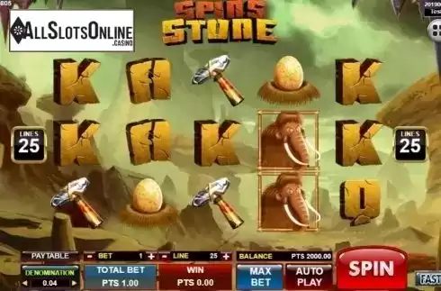 Reel Screen. Spins Stone from Spadegaming