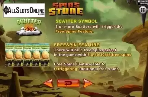 Features 2. Spins Stone from Spadegaming