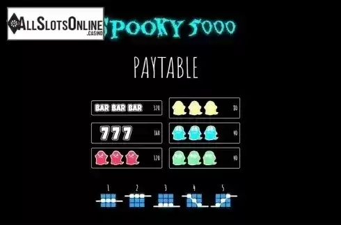 Paytable 1. Spooky 5000 from Fantasma Games