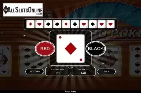 Gamble game screen. Turbo Poker from Wazdan