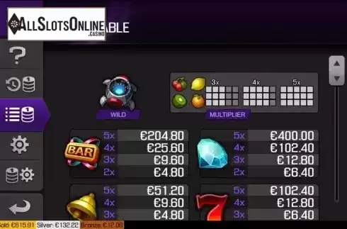 Paytable screen 1. Turbo Slots from Apollo Games