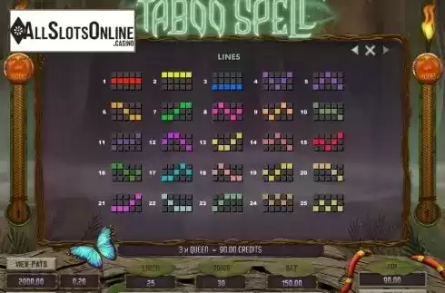 Screen6. Taboo Spell from Microgaming
