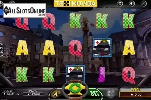 Reels screen. Taxi Movida from Booming Games