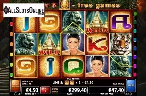 Win Screen 2. Thai Temple from Casino Technology