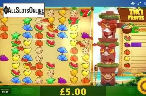 Win screen. Tiki Fruits from Red Tiger