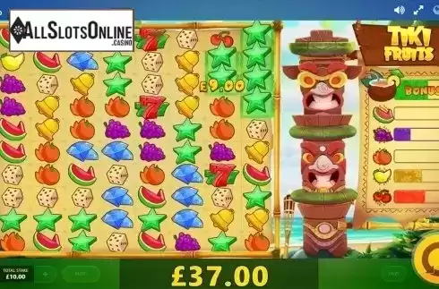 Win screen 3. Tiki Fruits from Red Tiger
