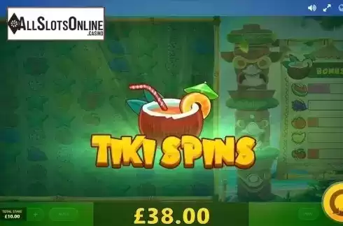 Free spins win screen. Tiki Fruits from Red Tiger