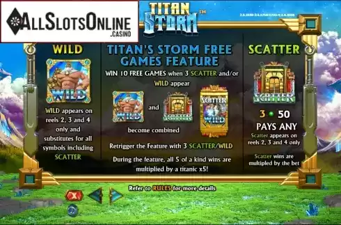 Paytable 1. Titan Storm from NextGen