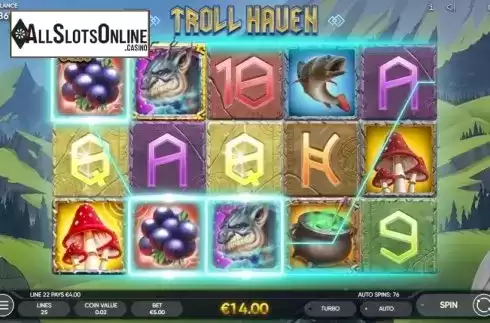 Win Screen. Troll Haven from Endorphina