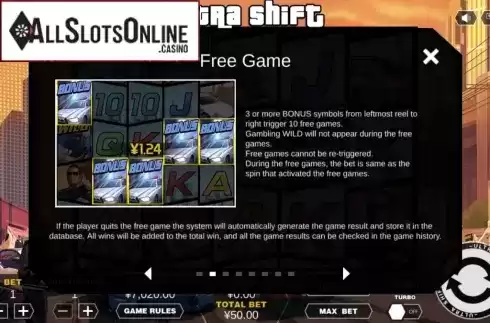 Free Spins. Ultra Shift from XIN Gaming