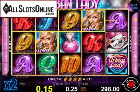 Win screen 1. Urban Lady from Casino Technology