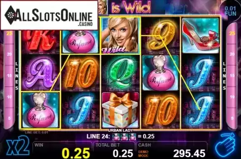 Win screen 3. Urban Lady from Casino Technology