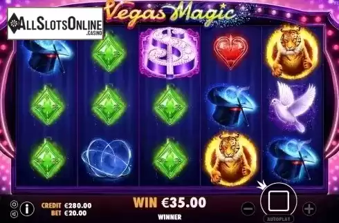 Win Screen . Vegas Magic from Pragmatic Play