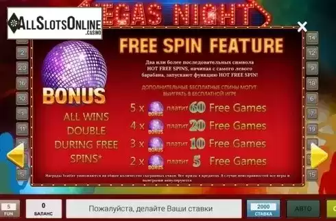 Paytable 4. Vegas Night (InBet Games) from InBet Games