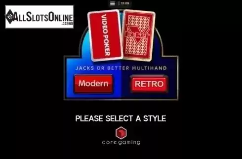 Start Screen. Video Poker (CORE Gaming) from CORE Gaming