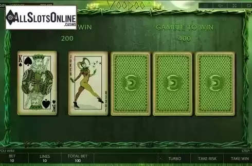 Gamble game win screen. Voodoo Dice from Endorphina