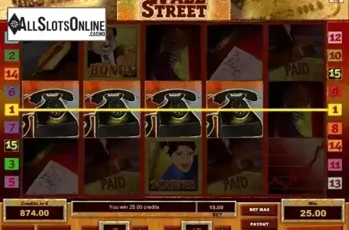 Win screen. Wall Street from Tom Horn Gaming