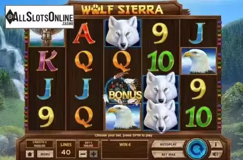 Reel Screen. Wolf Sierra from Tom Horn Gaming