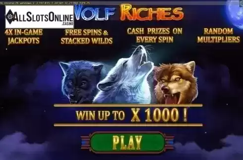Start Screen. Wolf Riches from Pariplay