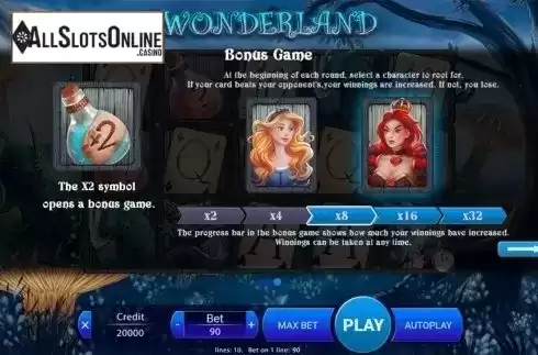 Paytable 3. Wonder Land from X Play