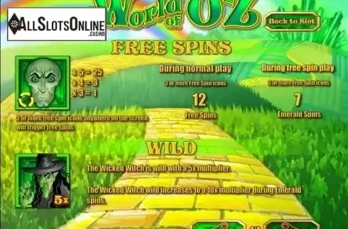 Screen5. World of Oz from Rival Gaming