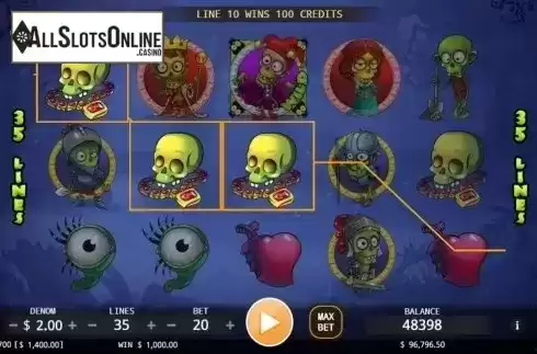 Win screen. Zombie Land from KA Gaming