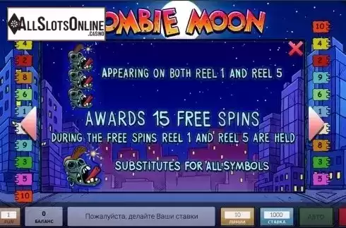 Paytable 3. Zombie Moon from InBet Games