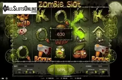 Win screen. Zombie Slot (Thunderspin) from Thunderspin