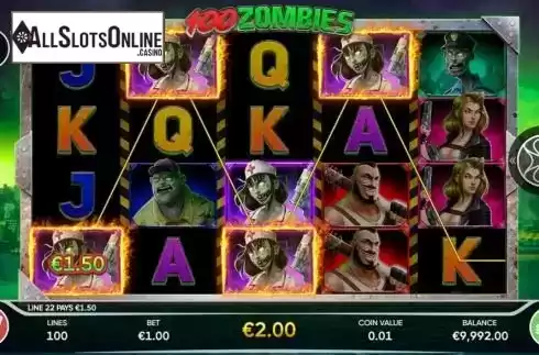 Win screen. 100 Zombies from Endorphina