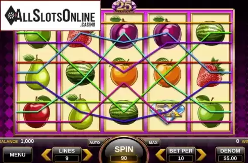 Reel Screen. 25 Diamonds from Spin Games