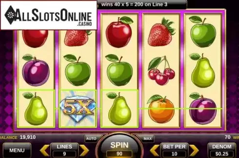 Win Screen 1. 25 Diamonds from Spin Games