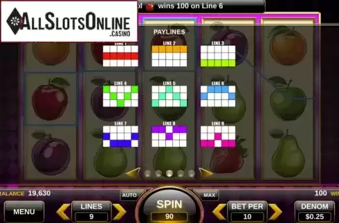 Paylines. 25 Diamonds from Spin Games
