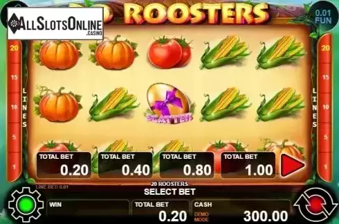 Reel screen. 20 Roosters from Casino Technology
