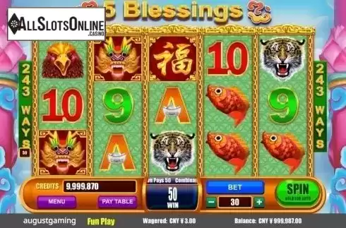 Win. 5 Blessings from August Gaming