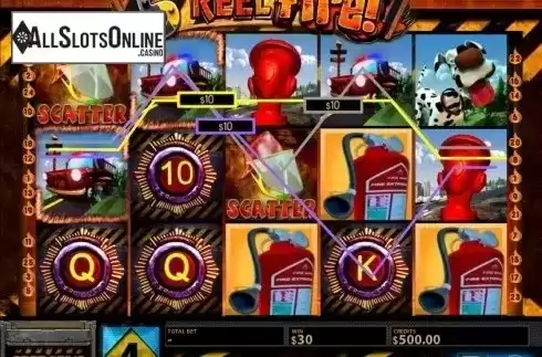 Free Spins screen. 5-Reel Fire from MultiSlot