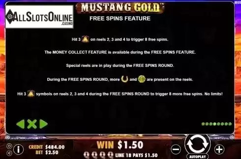 Free Spins. Mustang Gold from Pragmatic Play