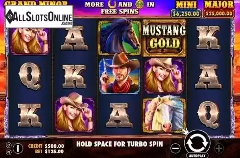 Reel Screen. Mustang Gold from Pragmatic Play