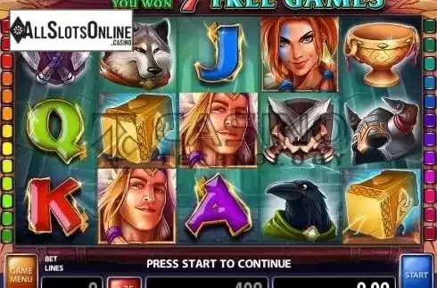 Free spins screen. Magic Hammer from Casino Technology